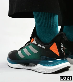 کفش کتانی مردانه و زنانه مشکی سبز ADIDAS Solar disk