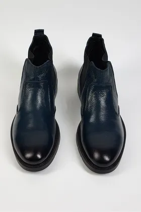 چکمه های مردانه مردانه تونی مشکی رنگ آبی سرمه ای راحت مناسب TBDRH01