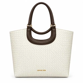 کیف چرم وارداتی MICHEAL KORS کرم / مایکل کورس
