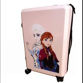 چمدان کودک السا و آنا سایز 24 رنگ صورتی کم رنگ ricardobeverlyhills