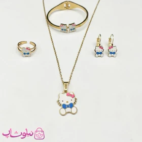 خرید سرویس بدلیجات کودکانه دخترانه مدل هلوکیتی آبی کد 333