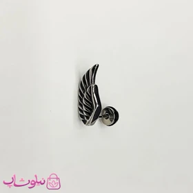 پیرسینگ گوش مردانه استیل مدل بال سیاه قلم کد 90