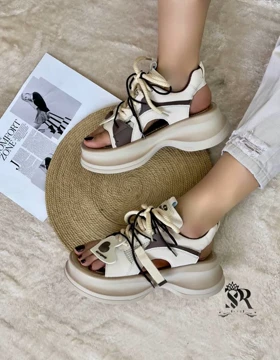 صندل زنانه طبی چرم حوله ای