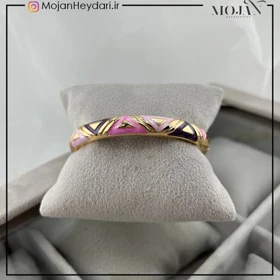 دستبند زنانه بنگل با طرح میناکاری شیک و ظریف کد bg10036