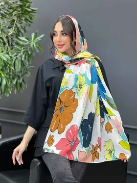 شال حریر نخ طرح گل