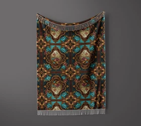 شال مبل ریش دار sofa shawl 169