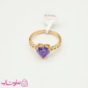 انگشتر دخترانه ژوپینگ مدل قلب بنفش