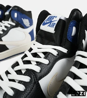 کفش کتانی ساق‌دار سفید آبی مشکی مردانه NIKE travis scott
