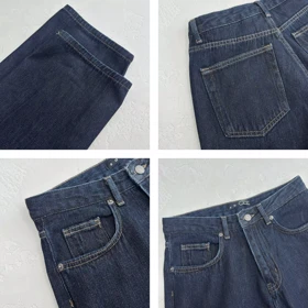 شلوار جین نیم بگ سرمه ای