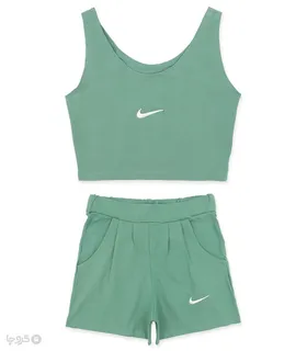 ست شلوارک و کراپ نخی anamax آنامکث کد 032 طرح Nike