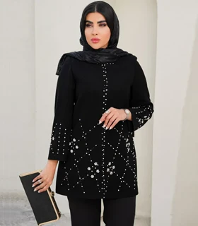 مانتو کرپ نگین‌دوزی کد 538