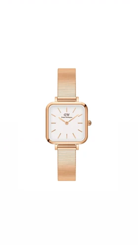 ساعت دنیل ولینگتون مربعی زنانه رزگلد صفحه سفید Daniel Wellington Rosegold