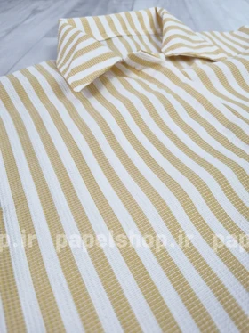 شومیز مانتویی راه راه بیسکویتی