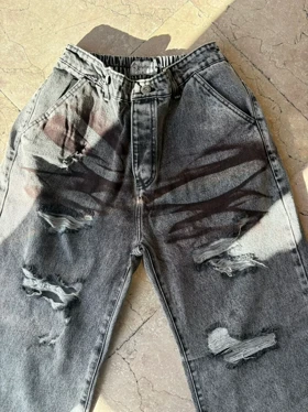 شلوار فول بگ کاستوم زاپ‌دار