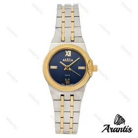 ساعت الکسا 2004z زنانه سیلور طلایی صفحه سورمه ای w-10142