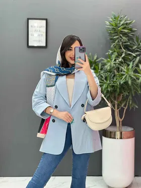 مانتو کتی یقه آرشال چهار دکمه