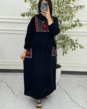 پیراهن لینن گلدوزی سنتی 6016