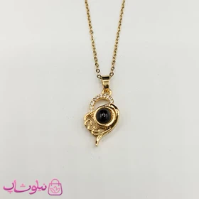 گردنبند تلسکوپی دوستت دارم به صد زبان طرح love طلایی رنگ کد 110