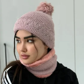 شال و کلاه رینگی نگینی