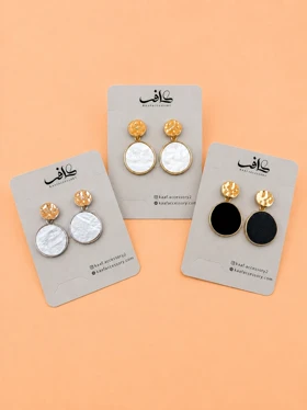 گوشواره دایره صدفی رنگی