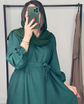 پیراهن بلند ساده، جنس کرسپو نخی