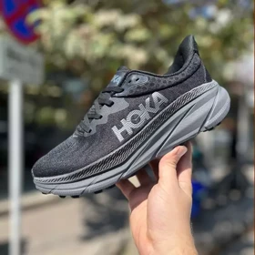 کفش راحتی مردانه هوکا چلنجر 7 کیفیت عالی مشکی زیر طوسی