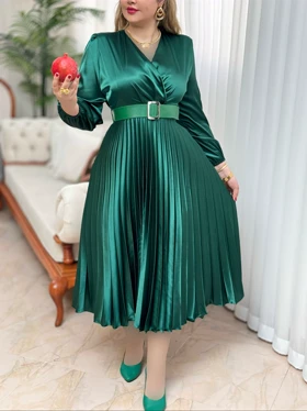 پیراهن ساتن پلیسه 2703
