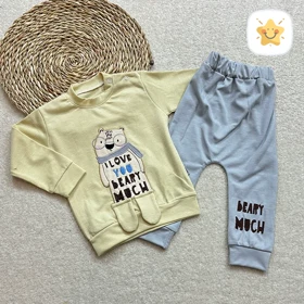 بلوز شلوار نوزادی مدل خرس عینکی کد 0323