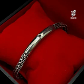 دستبندنقره مردانه سیاه قلم کدdm1010