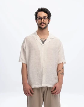 آستین کوتاه ژاکارد یقه انگلیسی