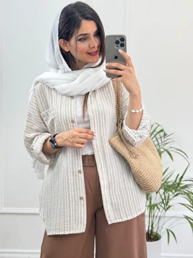 مانتو لینن راه راه نازلی