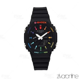 ساعت جی شاک GMA-S2100 زنانه مشکی ایندکس رنگین کمانی 106401