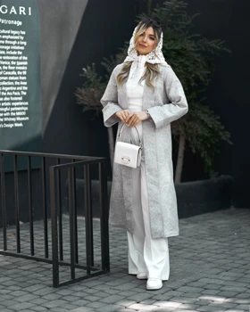 مانتو بلند یقه شال