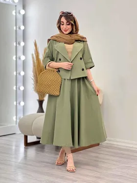 ست کت و دامن چهار دکمه