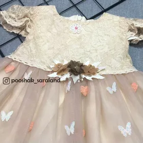 سارافون مجلسی نوزاد دخترانه گل‌دار