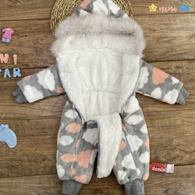 کاپشن سرهمی نوزادی مدل ابری 2 زیپ