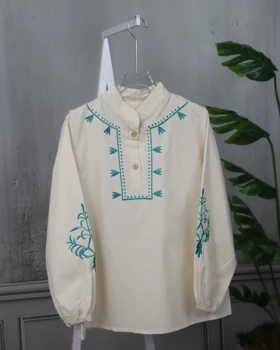 شومیز لینن گلدوزی زنانه 0853
