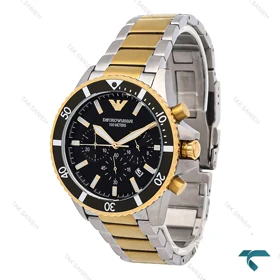 ساعت مردانه امپریوآرمانی Diver دورنگ طلایی Armani-6856-G