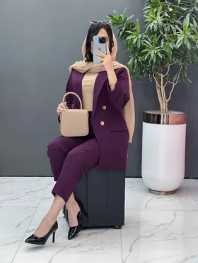 ست کت و شلوار آستین پاکتی