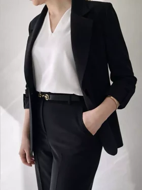 کت و شلوار زنانه کرپ کلرن ( Celeren ) کد 5413