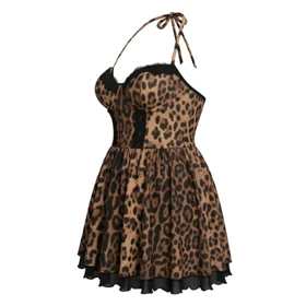 لباس خواب فنردار پلنگی کد 1628