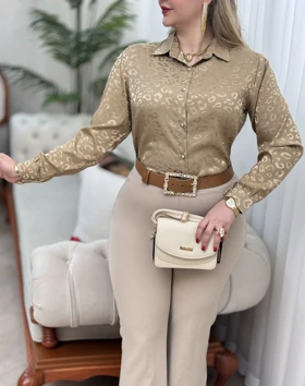 شومیز ساتن پلنگی 2865