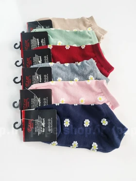 جوراب مچی نخ پنبه ساده طرح گل