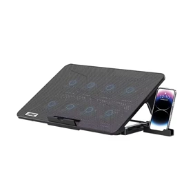 فن خنک کننده لپ تاپ و هولدر موبایل پرودو مدل PORODO 8-FAN ERGONOMIC PDXF5CPBK