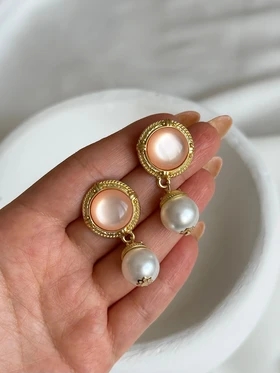 گوشواره زارا رنگی مرواریدی