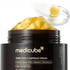 کرم کپسولی روشن کننده مدی کیوب Medicube اصل مدل Deep Vita C رطوبت رسان و جوانساز