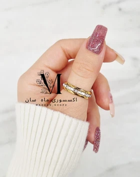 انگشتر زنانه طرح حلقه نگین‌دار برند ژوپینگ مشابه طلا