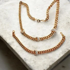 ست دستبند و گردنبند ژوپینگ مدل کارتیر ماه