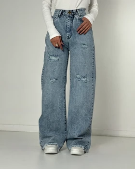 شلوار فول بگ دمپاریش آبی  کد 1000214