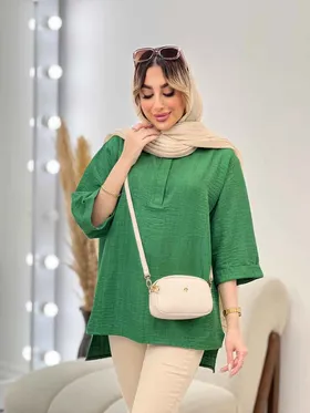 مانتو جلو بسته دکمه مخفی